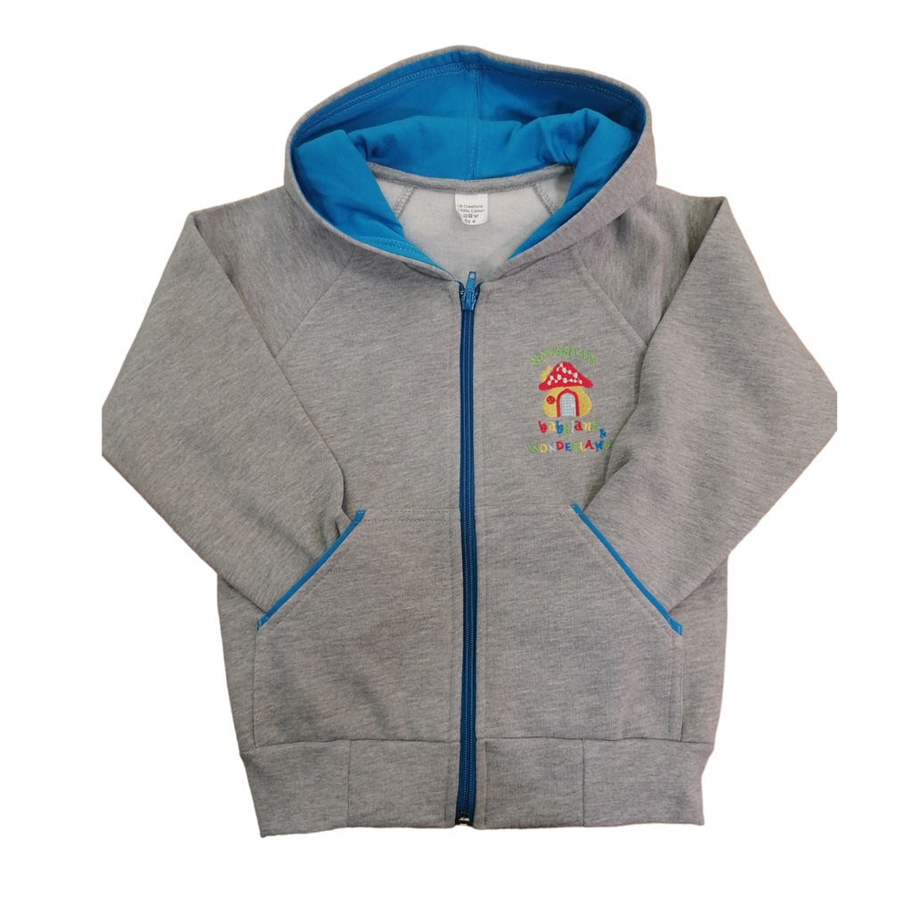 Boy's hooded cardigan tyrquoise trimmigns