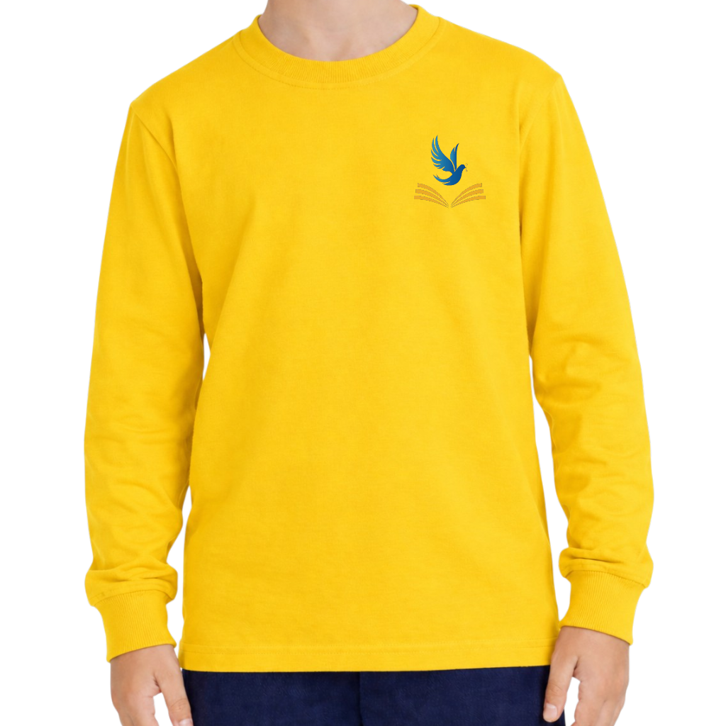 Yellow long-sleeved t-shirt