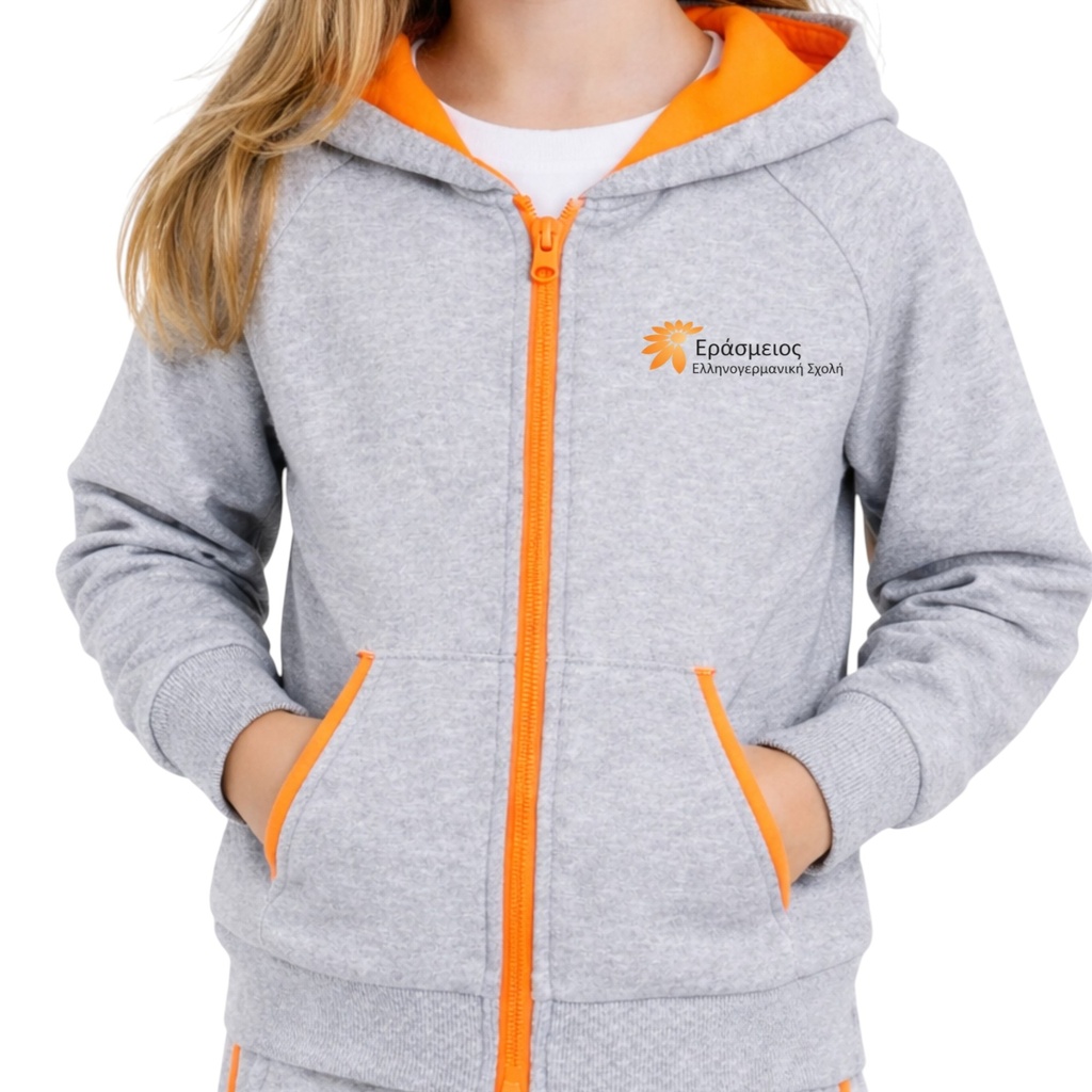 Γκρι ζακέτα με κουκούλα / Ανοιξιάτικη