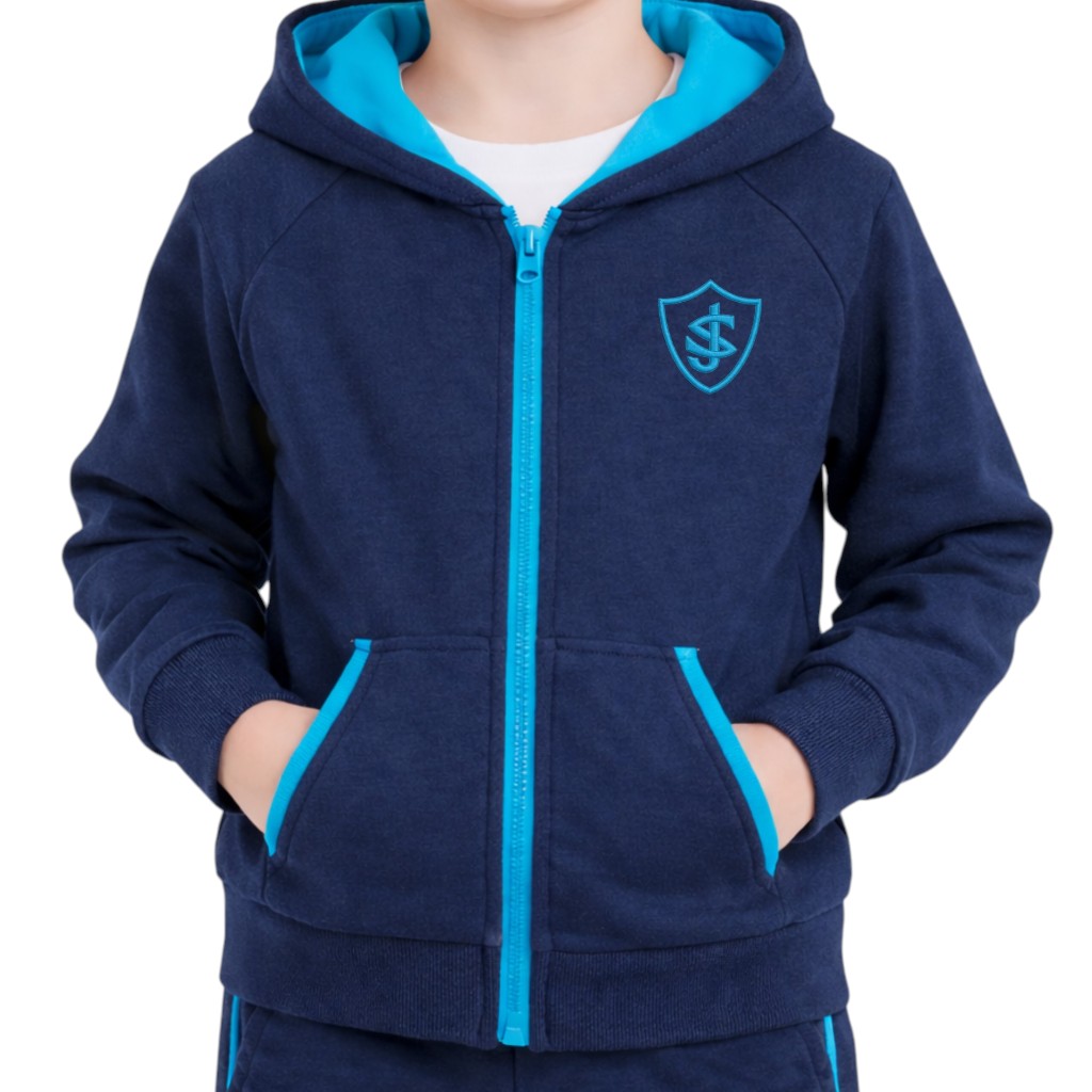 Blue Hooded Cardigan