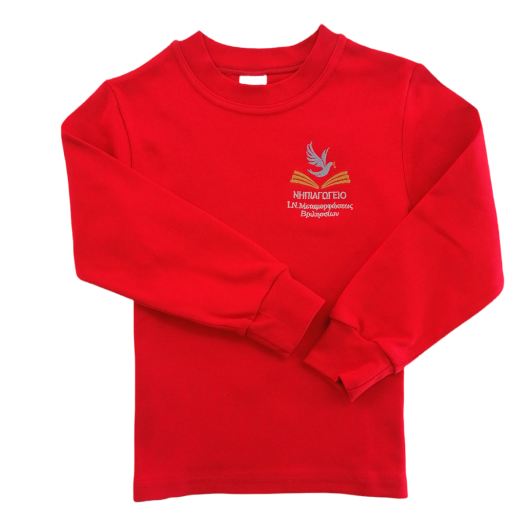 Red long-sleeved t-shirt