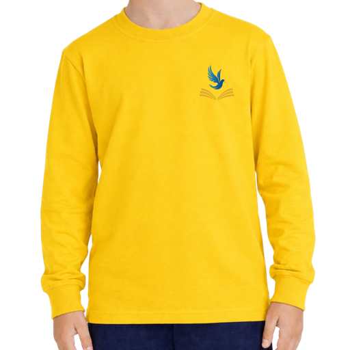 Yellow long-sleeved t-shirt