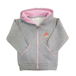 Girl's hooded cardigan pink trimmings