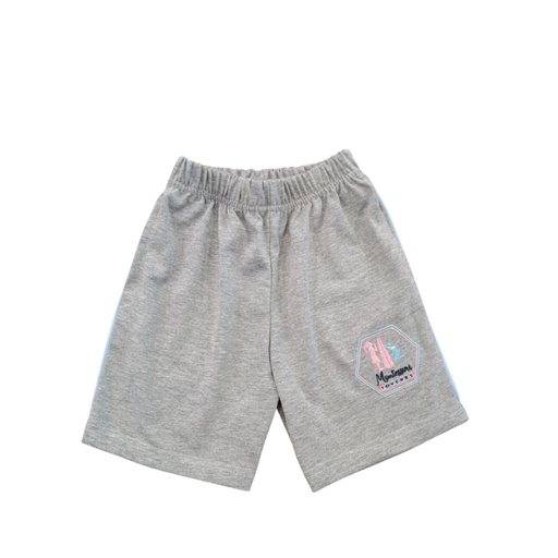 Γκρι σορτς με σιελ λεπτομέρειες 100% βαμβακερό