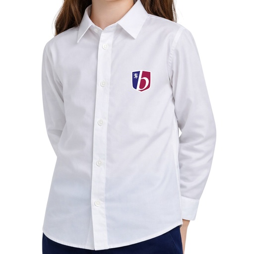 Girls' White Long-sleeve Shirt