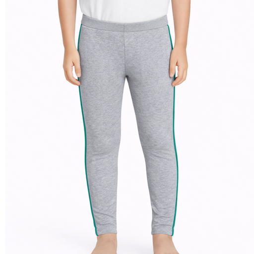 Grey Leggings with Green Details