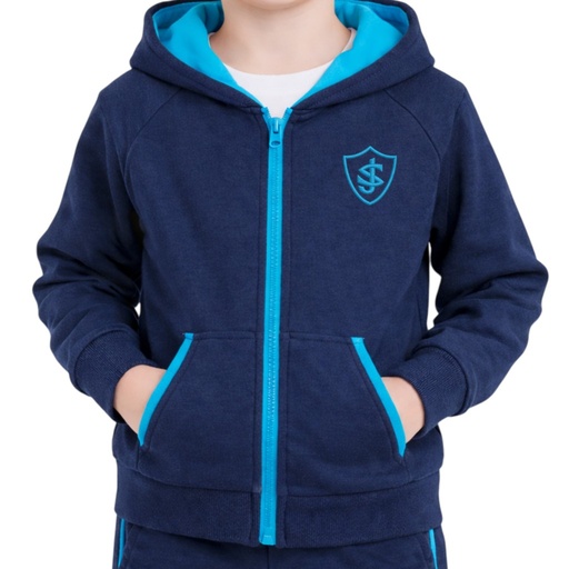 Blue Hooded Cardigan